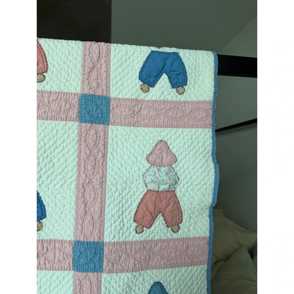 Vintage Pink and Blue Baby Quilt